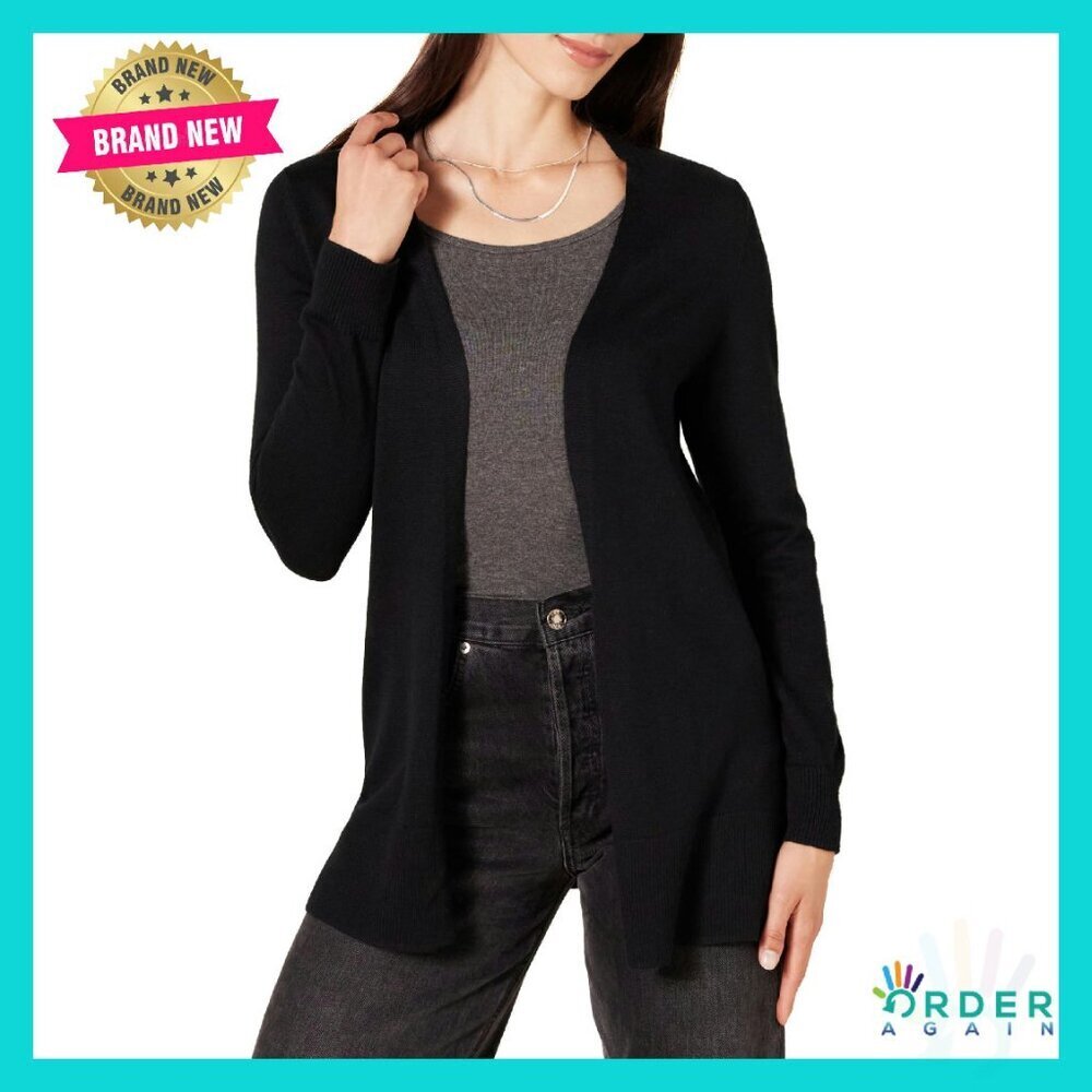 Lightweight Open-Front Cardigan Sweater Classic Chic Layering Piece
